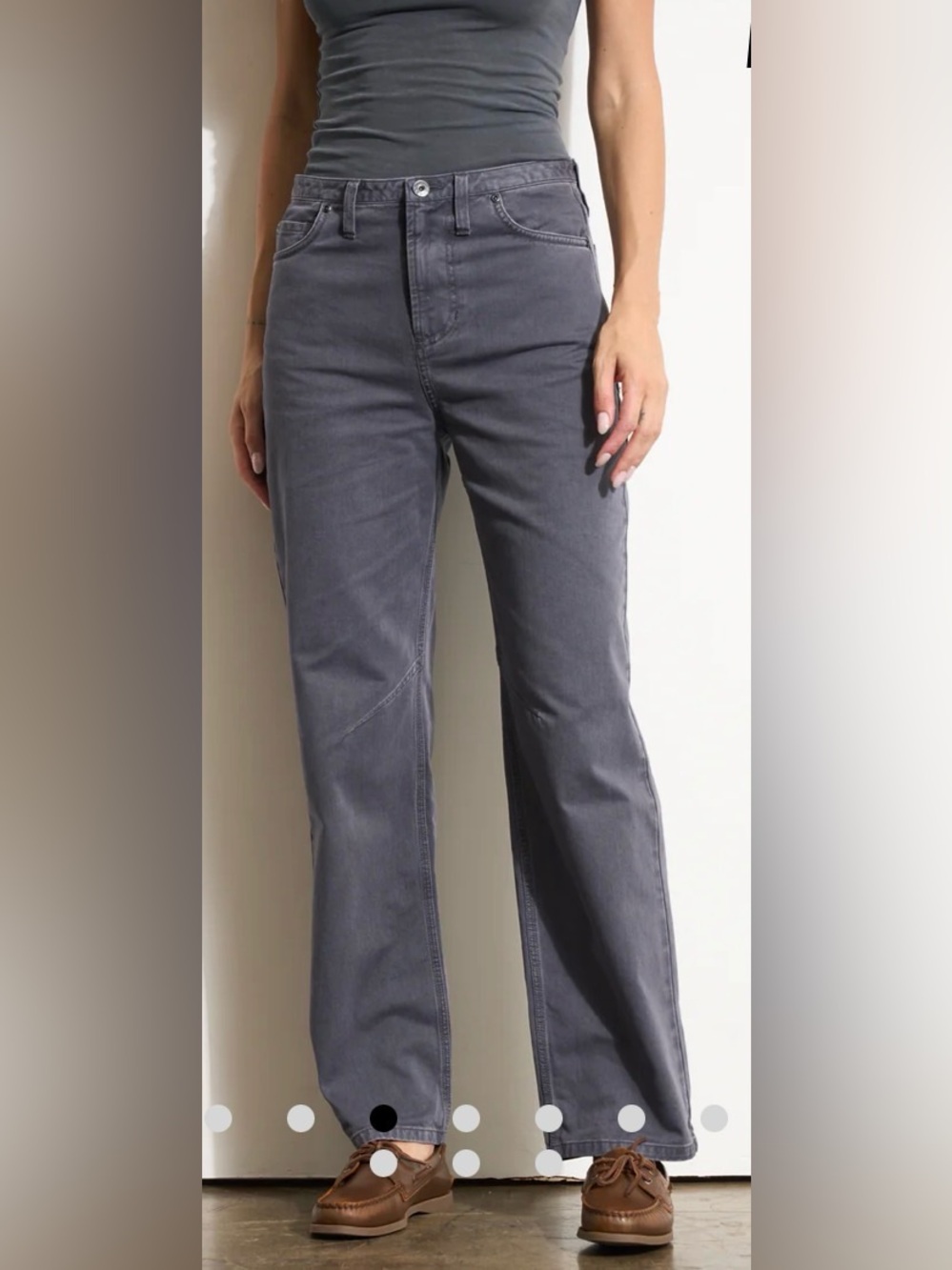 Rowan Bernadette 5 Pocket Straight Leg Pant Blue Dusk Gray Cotton Size 27